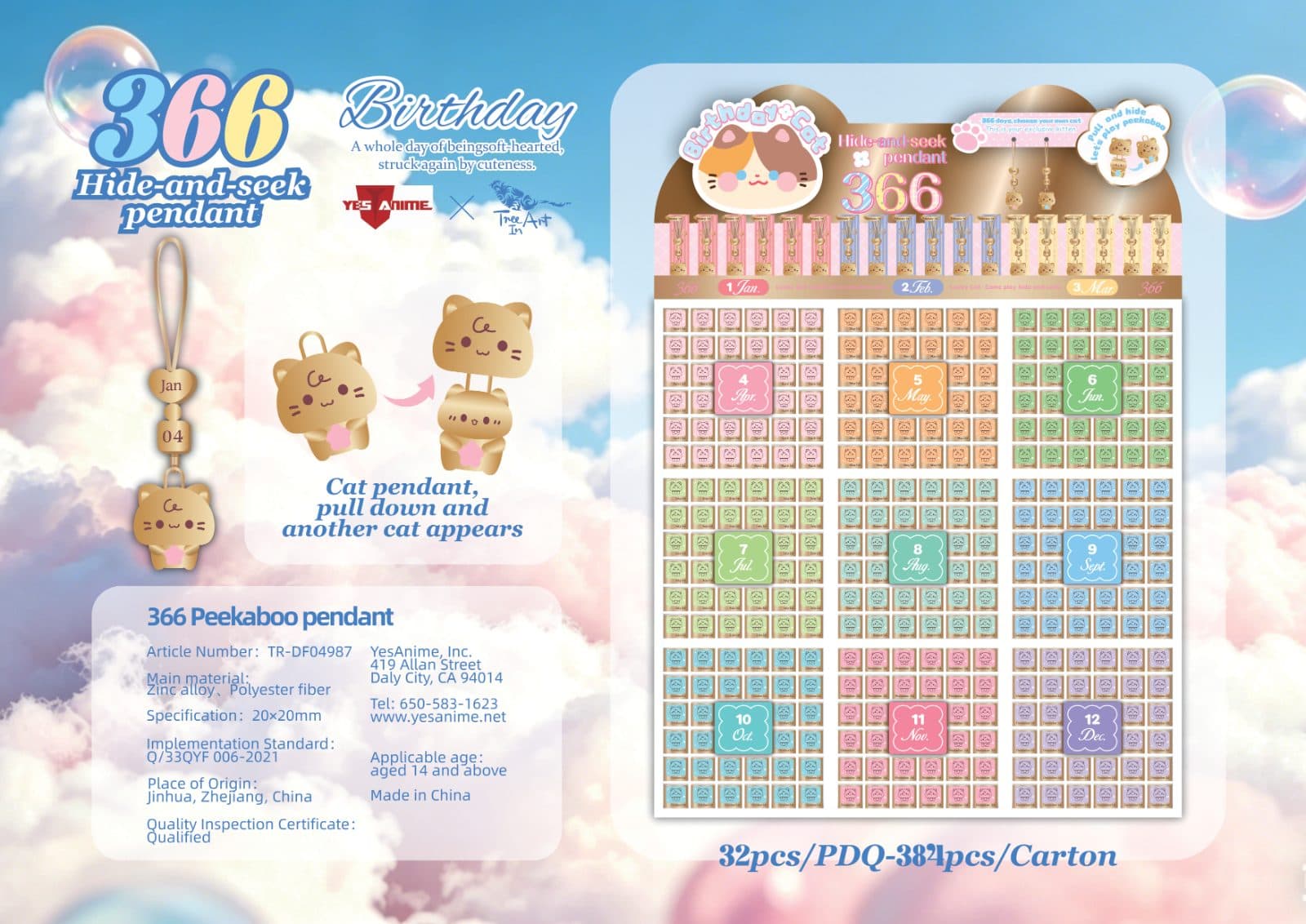 366 Peekaboo Pendan (Set of 384 pcs) with Display Shelve