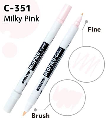 DELETER NEOPIKO-Color Milky Pink (C-351) Alcohol-based Dual Tipped Marker