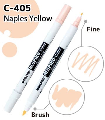 DELETER NEOPIKO-Color Naples Yellow (C-405) Alcohol-based Dual Tipped Marker
