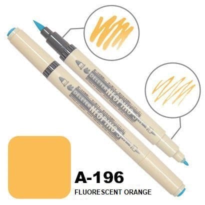 DELETER Neopiko 3 Fluorescent Orange (A-196) Dual-tipped Water-based Fabric Marker