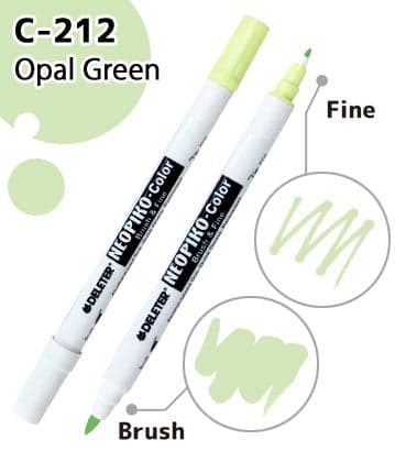 DELETER NEOPIKO-Color Opal Green (C-212) Alcohol-based Dual Tipped Marker