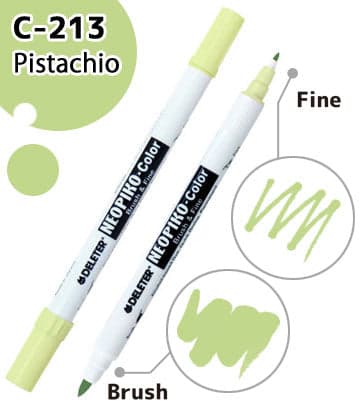 DELETER NEOPIKO-Color Pistachio (C-213) Alcohol-based Dual Tipped Marker
