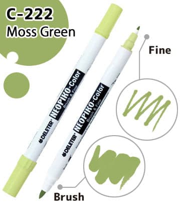 DELETER NEOPIKO-Color Moss Green (C-222) Alcohol-based Dual Tipped Marker