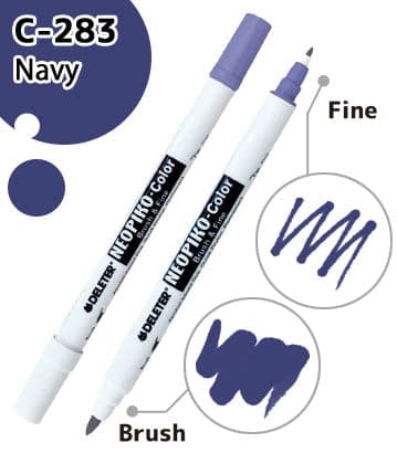 DELETER NEOPIKO-Color Navy (C-283) Alcohol-based Dual Tipped Marker