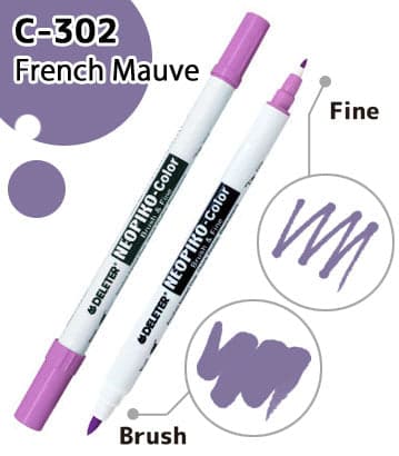 DELETER NEOPIKO-Color French Mauve (C-302) Alcohol-based Dual Tipped Marker
