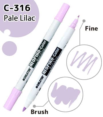 DELETER NEOPIKO-Color Pale Lilac (C-316) Alcohol-based Dual Tipped Marker