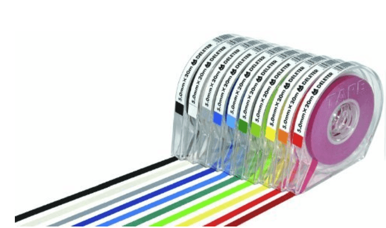 DELETER Color Tape 0.5mm x 20m (Case included) - Yellow