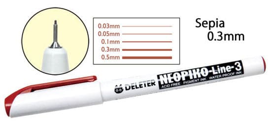 DELETER Neopiko-Line 3 - 0.3mm Multi-Liner Pen (Sepia Red)